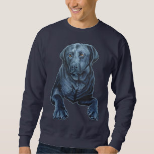 Manar Labrador Shirts Blue Hund Art Sweatshirts Lång Ärmad Tröja