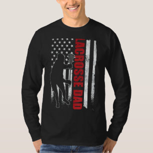 Manar Lacrosse Pappa American Flagga 4 juli Lax Pa T Shirt