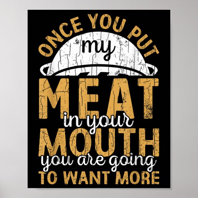 Manar lägger min Kött i din munnslynne Barbeque Gr Poster (Framsidan)