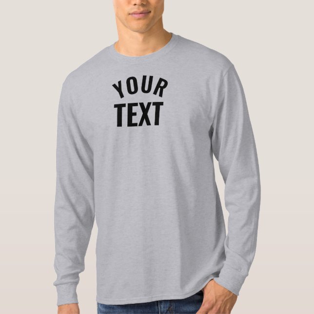 Manar Långärmad Grått Template Modern Trendig Cool T Shirt (Framsida)