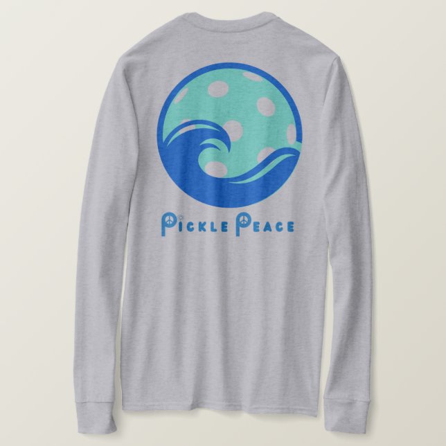 Manar långärmad pickleball blue wave t-shirt (Design baksida)