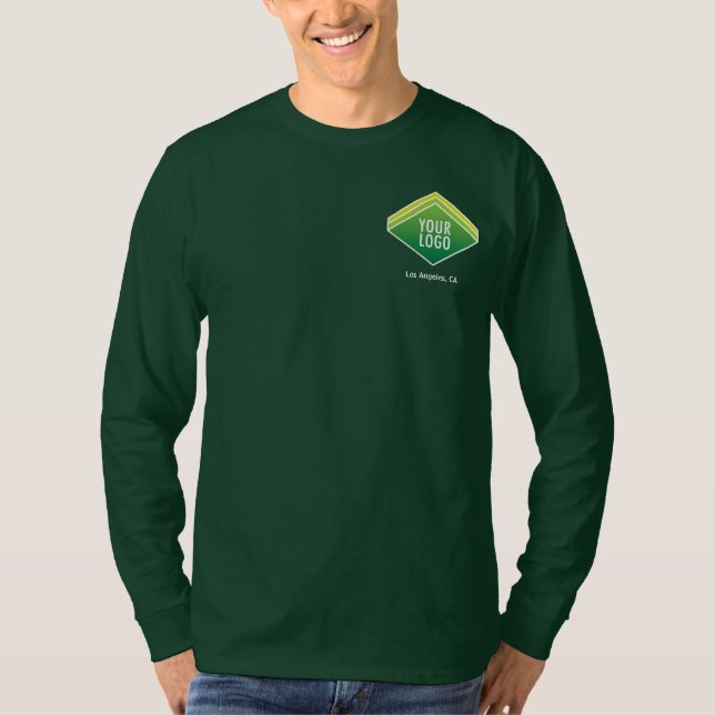 Manar Långärmad Shirt Company Logotyp Branded Tee (Framsida)