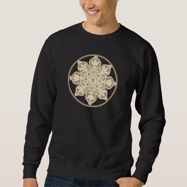 Manar långärmad Sweat shirt Black med medallion Lång Ärmad Tröja (Framsida)