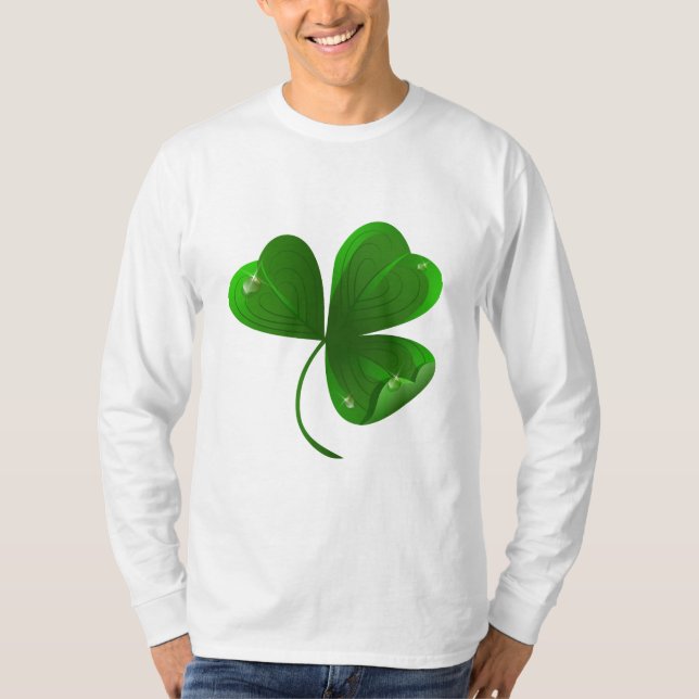 Manar långärmadskjorta med shamrocken t-shirt (Framsida)