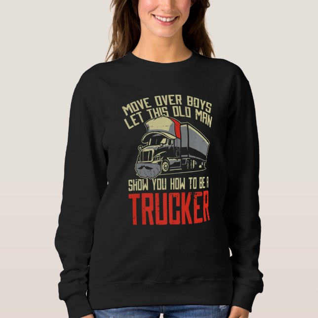 Manar Lastbil-chaufförhytten Big Rig Trucking Old  T Shirt (Framsida)