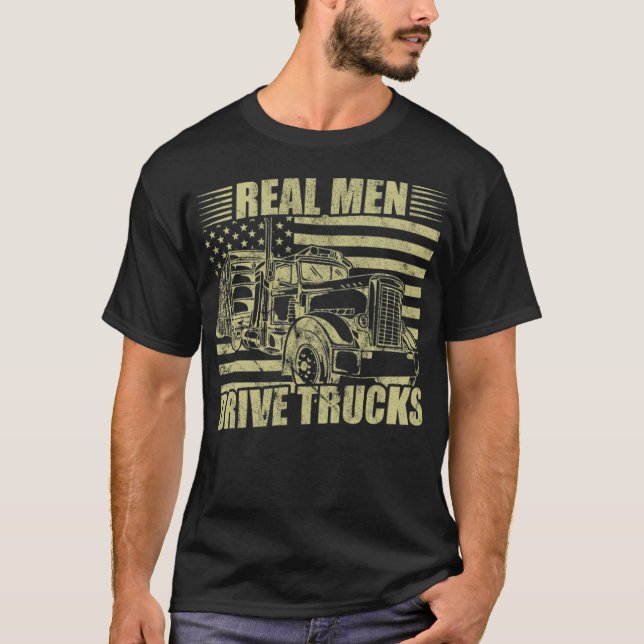 Manar Lastbil Drivrutin Real Manar Drive Lastbilar T Shirt (Framsida)