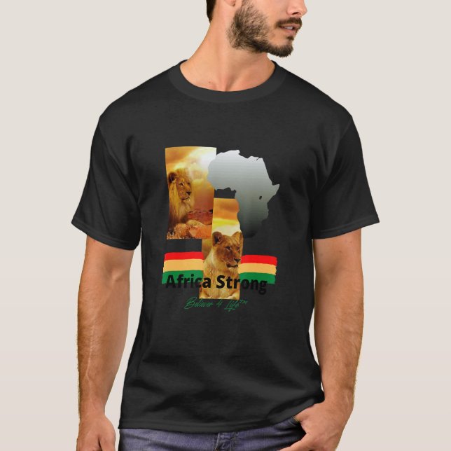 Manar Lejon om Judah Afrika Stark Believer 4 Life T Shirt (Framsida)