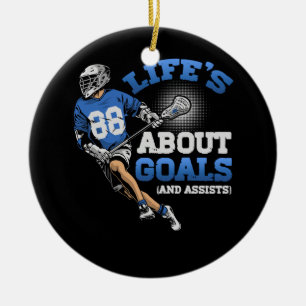 Manar Life's Om mål Lacrosse Sport inspiration Julgransprydnad Keramik