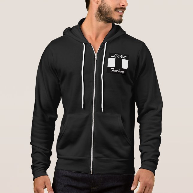 Manar like Trucking Zip Hoodie med Logotyp T Shirt (Framsida)
