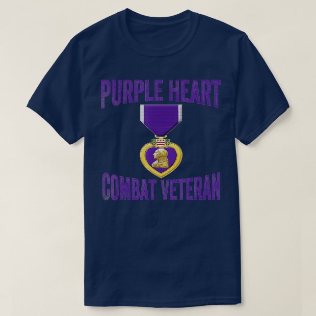 Manar Lila Heart Combat Veteran - lila hjärta me T Shirt (Design framsida)