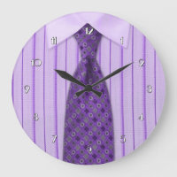 Manar Lila Shirt and Tie Novelty Wall Clock