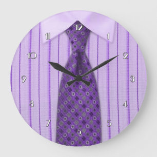 Manar Lila Shirt and Tie Novelty Wall Clock Stor Klocka