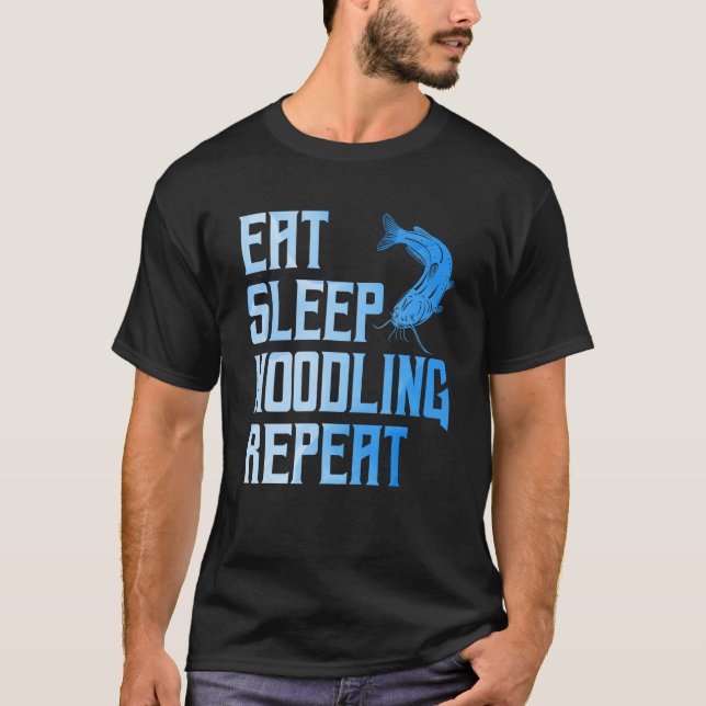 Manar Lin Fisk Eat Sömnlöshet Upprepa katfi T Shirt (Framsida)