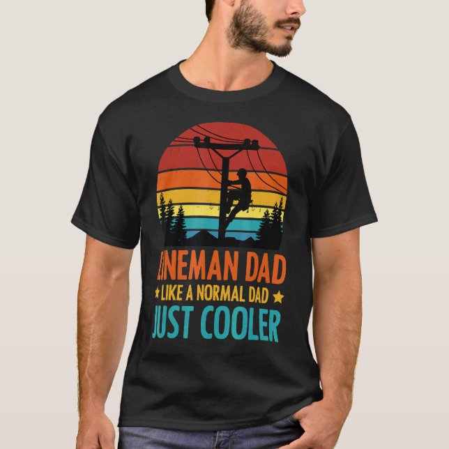 Manar Lineman Pappa som en normal Tjock av Pappa,  T Shirt (Framsida)