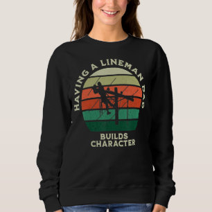 Manar Lineman Pappor Bygger teckenVintagen Retro L T Shirt