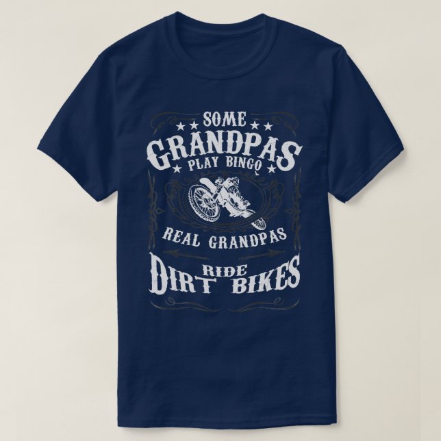 Manar Lite Grandpas Play Bingo Real ride Dirt Bike T Shirt (Design framsida)