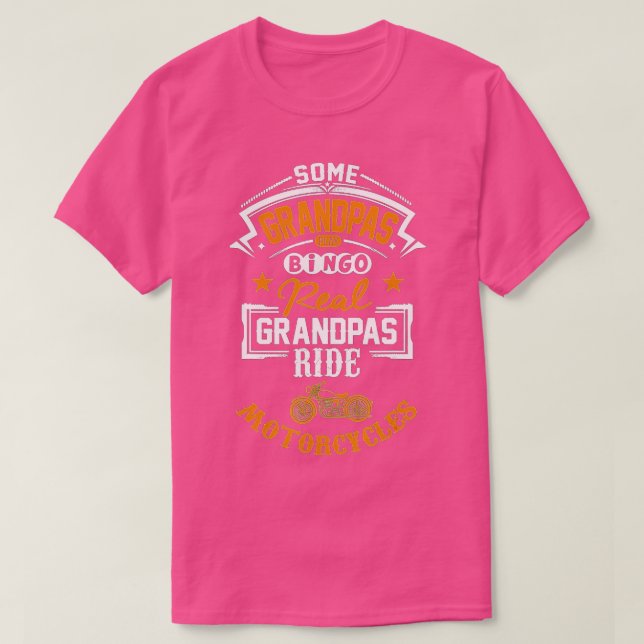 Manar Lite Grandpas Play Bingo Real Ride Motorcle T Shirt (Design framsida)