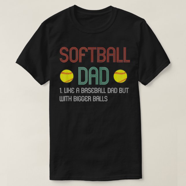 Manar Ljuny Softball Pappa som en baseball Pappa m T Shirt (Design framsida)