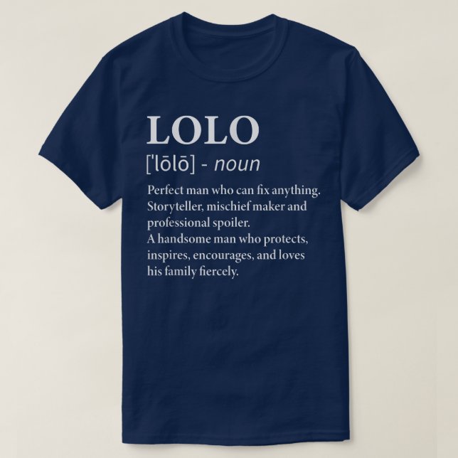 Manar Lolo Definition Filipino Grandpa Funny Grand T Shirt (Design framsida)
