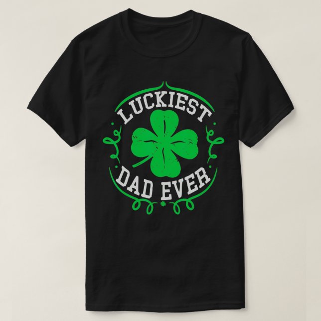 Manar Luckiest Pappa All Funny St patricks day Dad T Shirt (Design framsida)