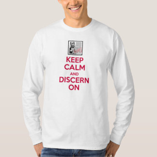 Manar lugn för långärmadbehålla & urskiljer på tee shirt