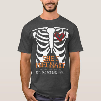 Manar Lungt Gravid Meddelande 4 Pappa Skeleton T Shirt