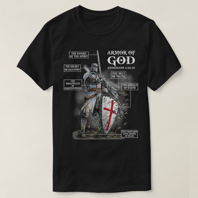 Manar Lusnyk Knight-mallanatomi för Christian Wa T Shirt (Design framsida)