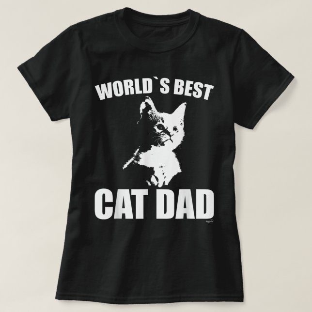 Manar lustig VÄRLD`S BÄSTA PAPPA KITTEN SHIRT T (Design framsida)