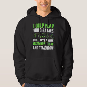 Manar Lustigt spel I Spela bara videospel 3 dagar Hoodie