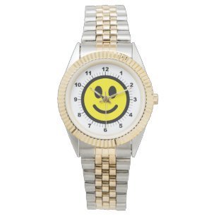 Manar Lycklig Ansikte 2-Tone Bracelet Watch Armbandsur
