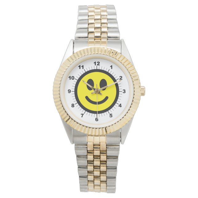 Manar Lycklig Ansikte 2-Tone Bracelet Watch Armbandsur (Framsida)