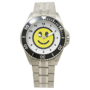 Manar Lycklig Ansikte Stainless Steel Bracelet Wat Armbandsur