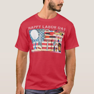 Manar Lycklig arbetsdag Coola Amerikanska Flagga B T Shirt
