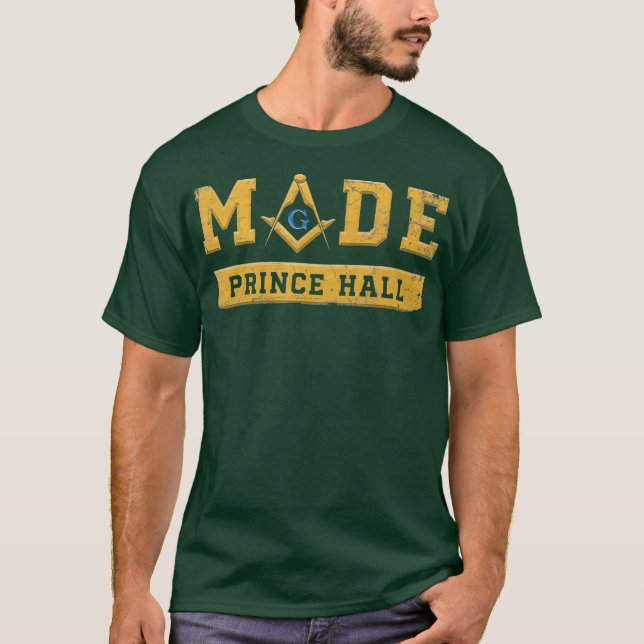 Manar Made PHA Freemason Prince Hall Mason T Shirt (Framsida)