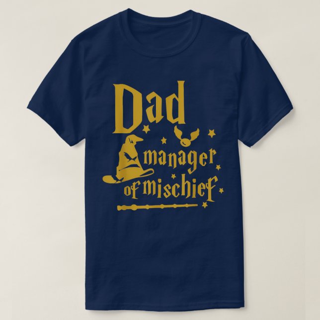 Manar Magic Pappa Manager för MisChief Fars dag T Shirt (Design framsida)