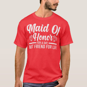 Manar maid of honor för ett dagsteam t shirt