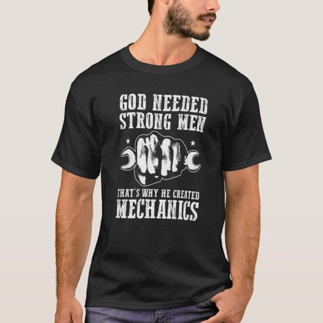 Manar Maintenance Man Garage Mechanic T Shirt (Framsida)