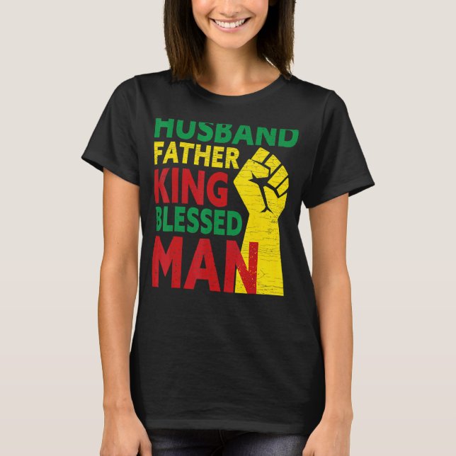 Manar Make Far Kung Blästat Man Black Pappa T Shirt (Framsida)