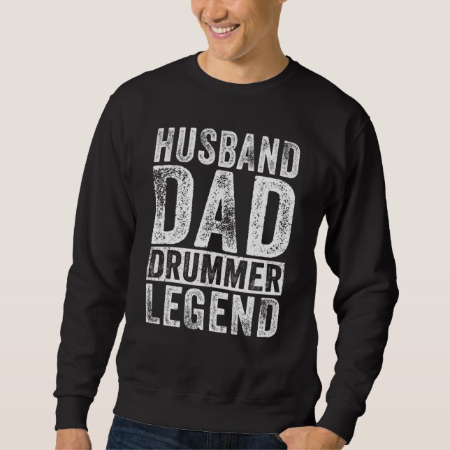 Manar Make Pappa Drummer Legend Drum Fars dag Lång Ärmad Tröja (Framsida)