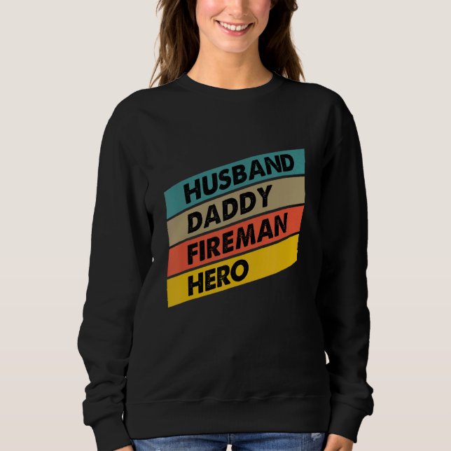 Manar Make pappa Fireman Hero Firefighter Far T Shirt (Framsida)