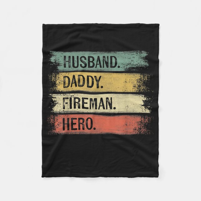 Manar Make pappa Fireman Hero Firefighter Fleecefilt (Framsidan)