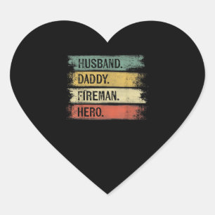 Manar Make pappa Fireman Hero Firefighter Hjärtformat Klistermärke