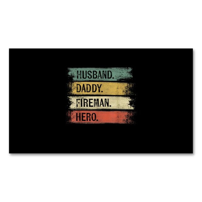 Manar Make pappa Fireman Hero Firefighter Magnetiska Visitkort (Framsida)