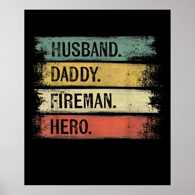 Manar Make pappa Fireman Hero Firefighter Poster (Framsidan)