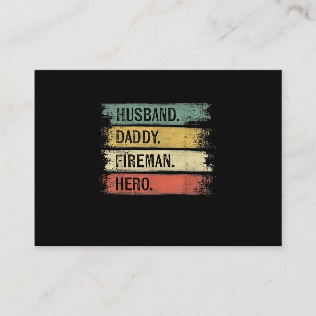 Manar Make pappa Fireman Hero Firefighter Visitkort (Framsida)