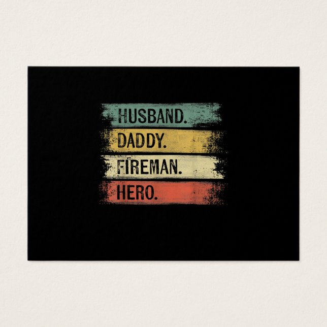Manar Make pappa Fireman Hero Firefighter Visitkort (Framsidan)