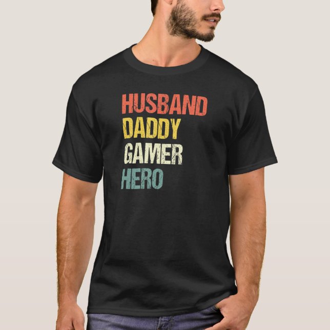 Manar Make Pappa Gamer Hero Pops Far Gaming D T Shirt (Framsida)