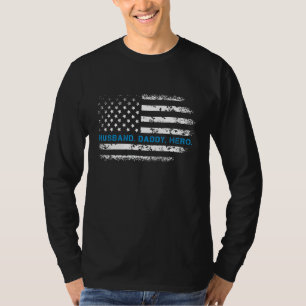 Manar Make pappa Hero Thin Blue Line Police Supp T Shirt