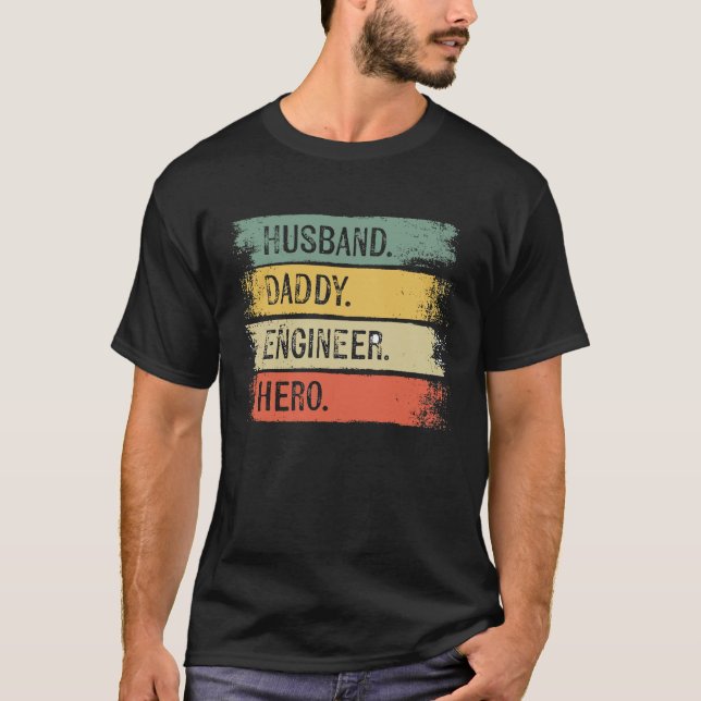 Manar Make pappa Ingenjör Hero Engineering Pappa T Shirt (Framsida)