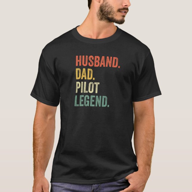 Manar Make Pappa Pilot Flygplan (flyget) T Shirt (Framsida)